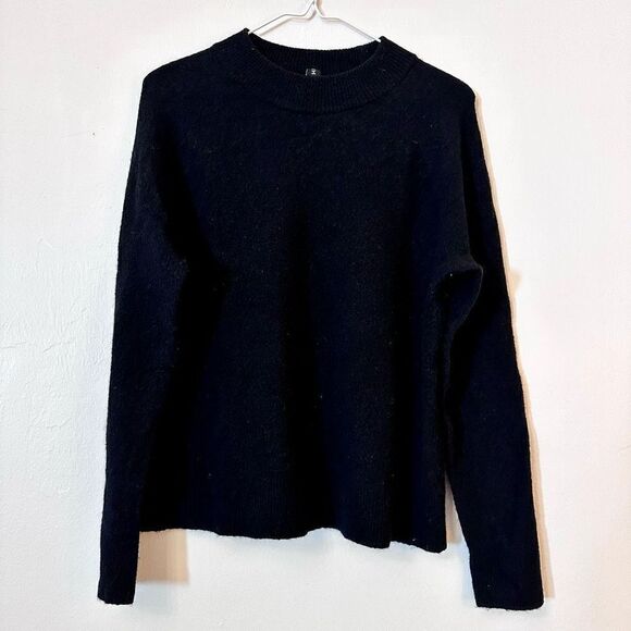 Athleta Womens Crew Neck Hawthorn Fine Merino Wool Pullover Black Small - Picture 1 of 4